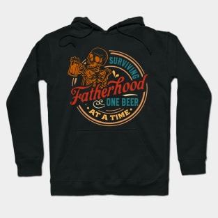 Retro Surviving Fatherhood One Beer At A Time, Father's Day, Funny Dad Hoodie